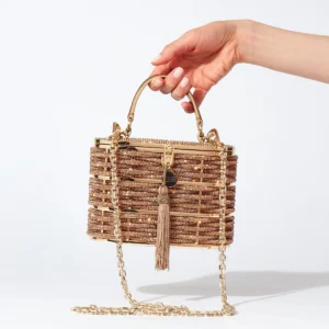 Alternative view of Willow Crystal Woven Top Handle Topaz